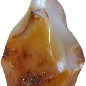 Carnelain flame 11 4 sians emporium Hand carved polished carnelian flame sculpture featuring twisting ridges with deep mahogany red burnt orange tones and smoky chalcedony patches isolated on a white background